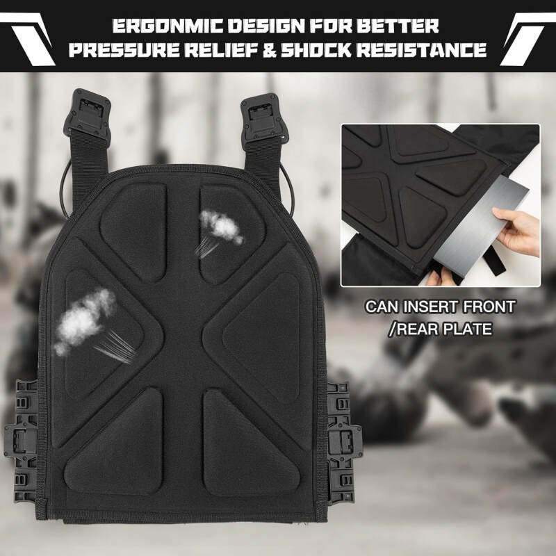 Jueachy Magnetic Tactical Vest for Men: Plate Carrier Vest Quick Release One-Button Disassembly Lightweight Vest