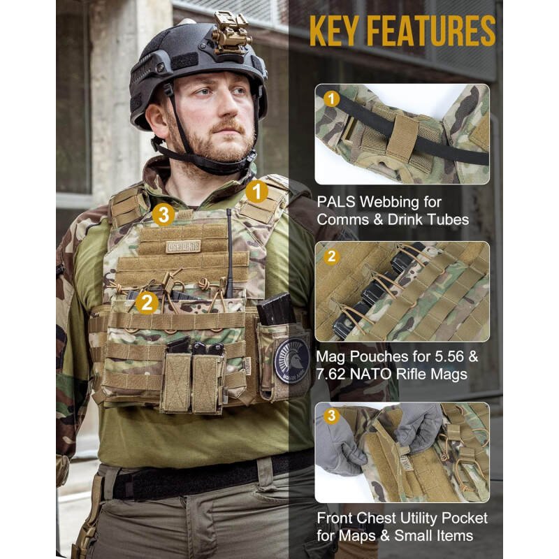 OneTigris DOOM Tactical Vest, Adjustable  Vest MOLLE Vest for Men