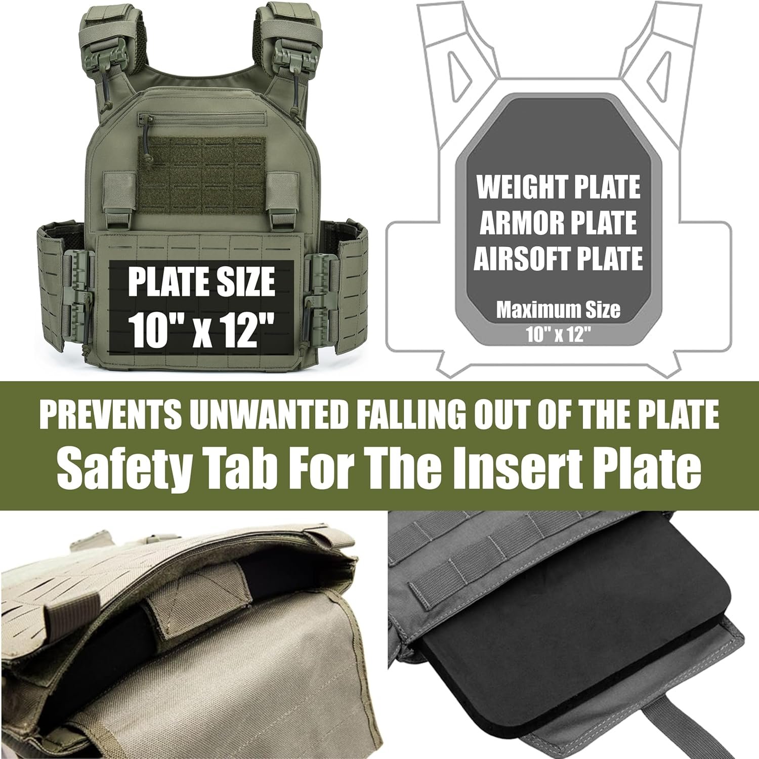 Tactical Quick Release Vest for Men, Fully Adjustable Plate Carriers Vest with Breathable 3D Mesh Liner