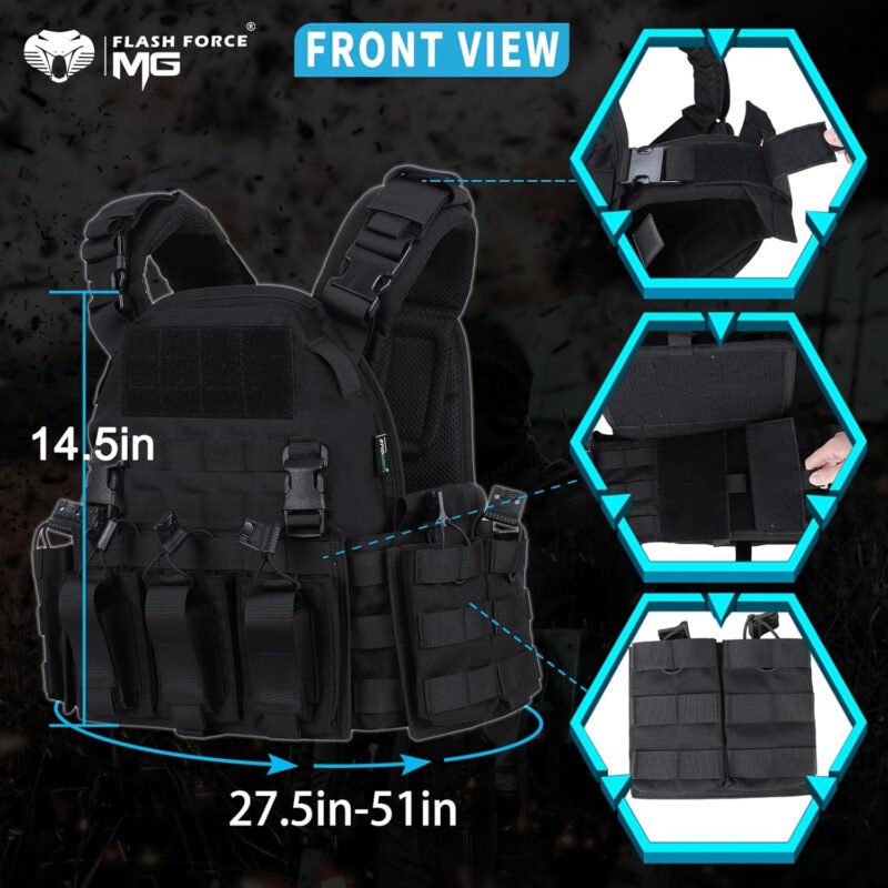 MGFLASHFORCE Tactical Vest Molle  Vest for Men
