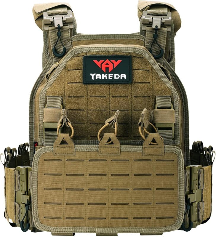 BOMTURN Tactical Vest for Men Quick Release Laser-Cutting Modular Vest for Outdoor