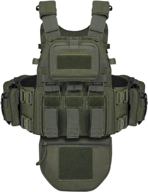 BOMTURN Great Tactical Outdoor Vest for Men Multifunctional Modular Molle Vest with Metal Buckles