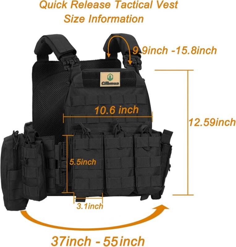 Tactical Vest Quick Release for Men Outdoor Molle  Vests Adjustable Breathable Weighted Gear for CS/Training