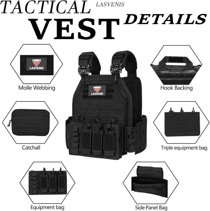 Quick Release Tactical Vest Lightweight Vests Adjustable Tactical Vest for Outdoor Training