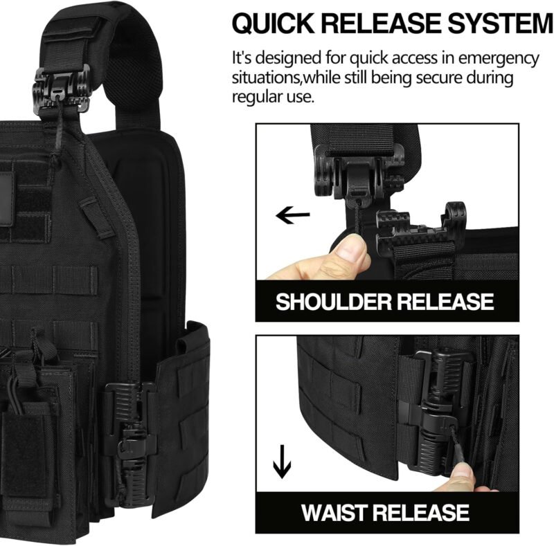 Quick Release Tactical Vest Lightweight Vests Adjustable Tactical Vest for Outdoor Training