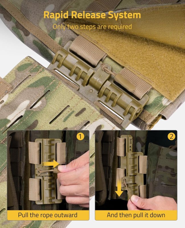 CVLIFE Tactical Vest Quickly Release  Vest with Molle System Large Capacity Adjustable Breathable Molle Vest