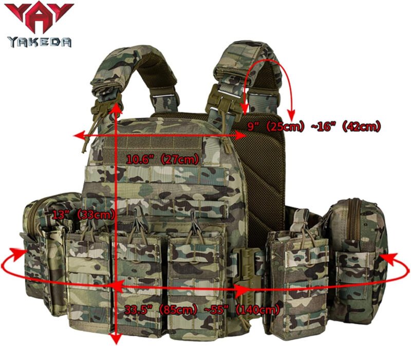 vAv YAKEDA Tactical Outdoor Vest Quick Release Adjustable Hunting Vest with PALS Molle System