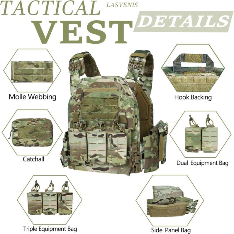 Tactical Vest for Men Weighted Vest Fully Adjustable Outdoor Training Gaming Vests…