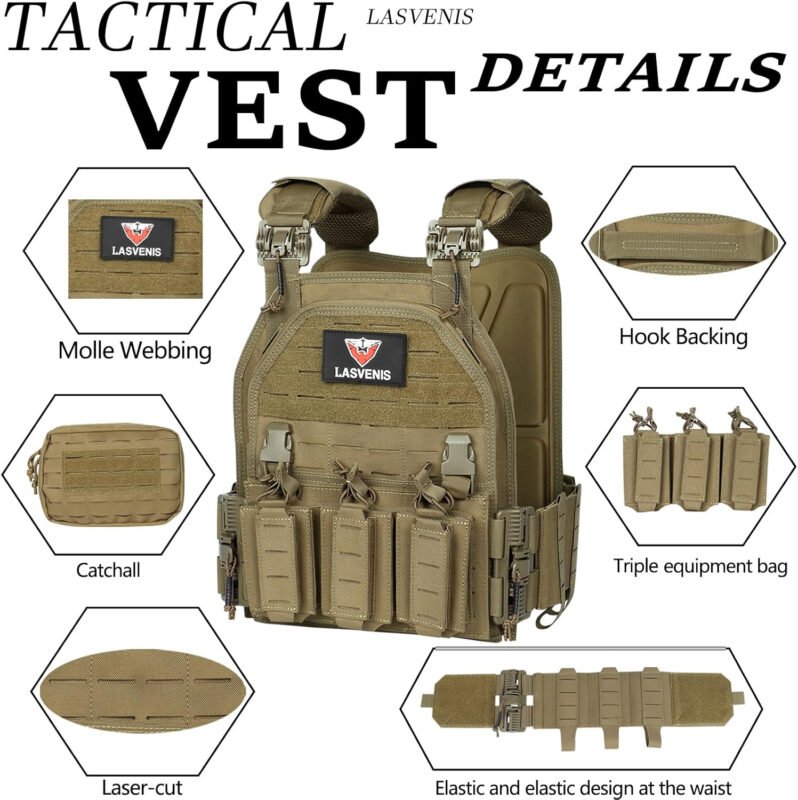 Quick Release Tactical Vest Adjustable Breathable Weighted Outdoor Vest for Training
