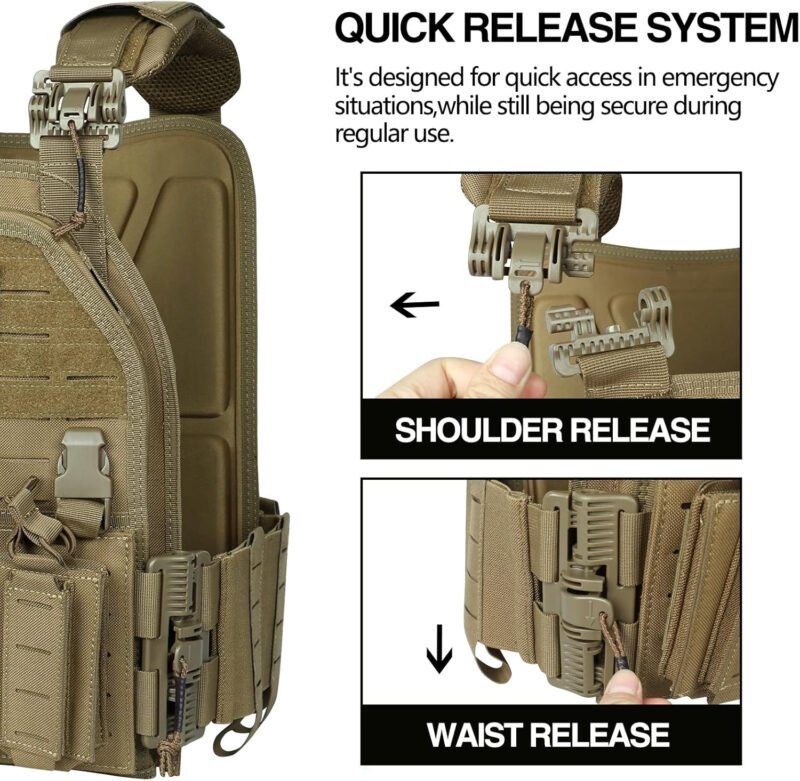 Quick Release Tactical Vest Adjustable Breathable Weighted Outdoor Vest for Training