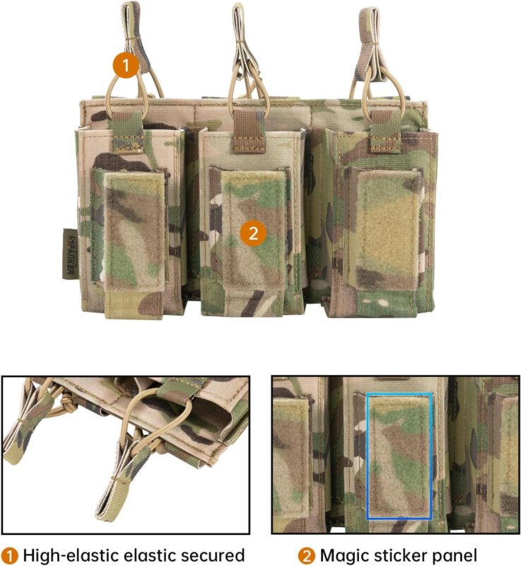EXCELLENT ELITE SPANKER Open-Top Single/Double/Triple Molle Mag Pouch for M4 M14 M16 AK AR Elastic Rifle Magazines for Pistol Mag Pouch
