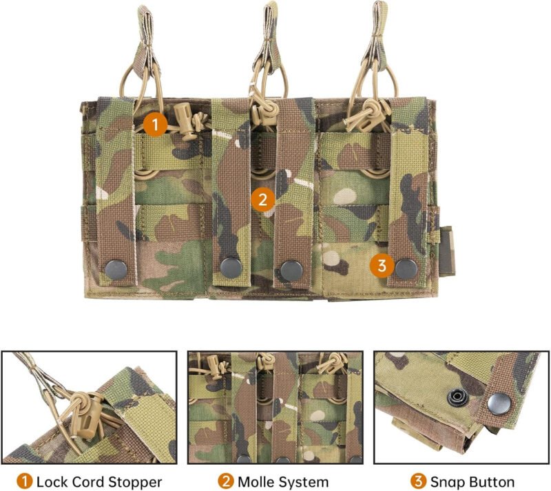 EXCELLENT ELITE SPANKER Open-Top Single/Double/Triple Molle Mag Pouch for M4 M14 M16 AK AR Elastic Rifle Magazines for Pistol Mag Pouch