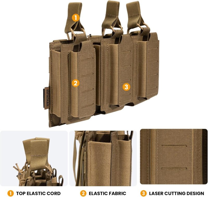 EXCELLENT ELITE SPANKER Tactical Open-Top Single/Double/Triple Molle Mag Pouch for Pistol Mag Pouch Tactical Bag Accessories Holder