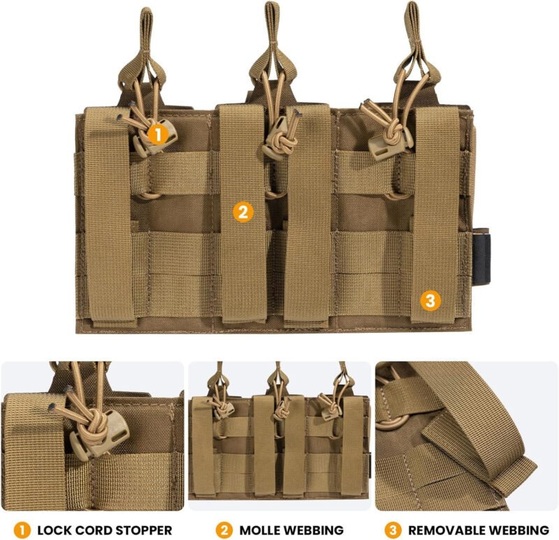 EXCELLENT ELITE SPANKER Tactical Open-Top Single/Double/Triple Molle Mag Pouch for Pistol Mag Pouch Tactical Bag Accessories Holder