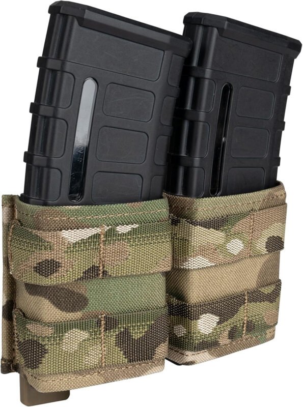 IDOGEAR Rifle Mag Pouch Molle 5.56mm Magazine Pouch Single Open-Top AR Mag Carrier Holder with Quick Release Mag Insert for M4 M16