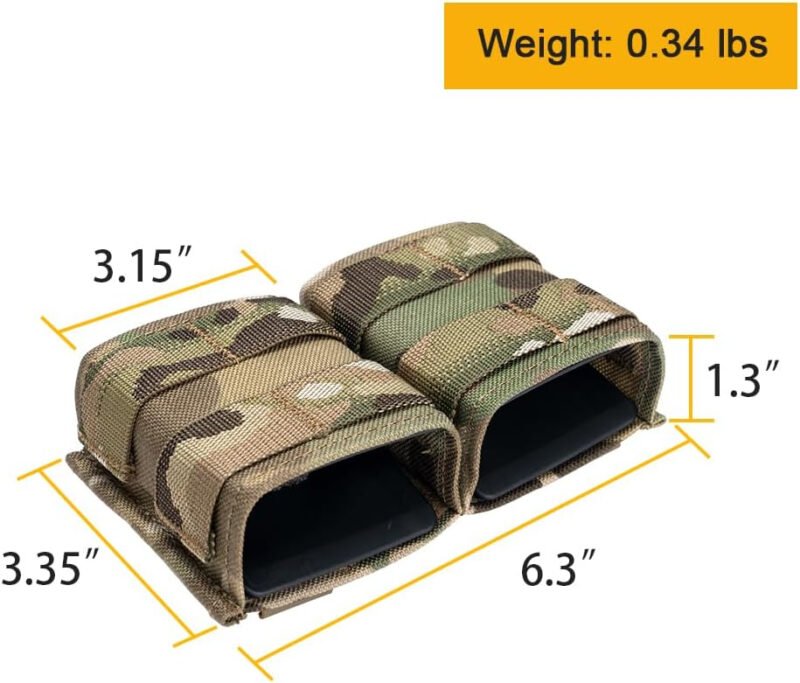 IDOGEAR Rifle Mag Pouch Molle 5.56mm Magazine Pouch Single Open-Top AR Mag Carrier Holder with Quick Release Mag Insert for M4 M16
