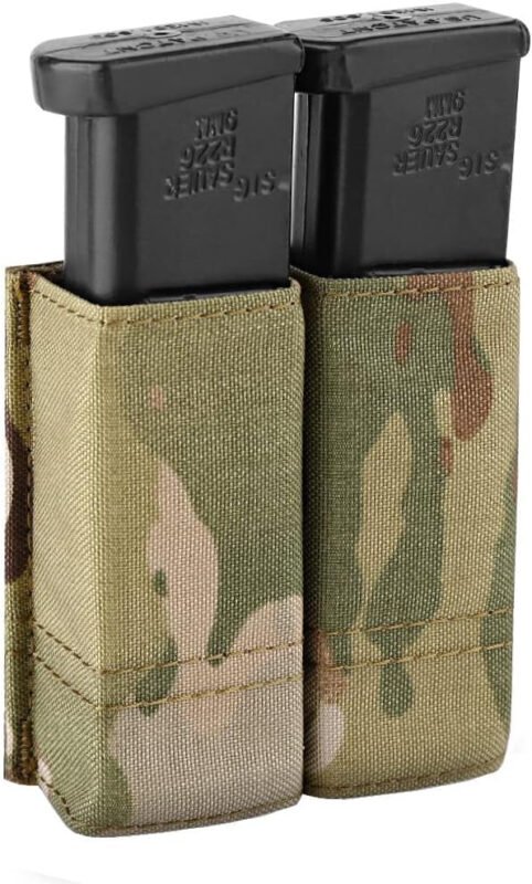 KRYDEX Single/Double Pistol Mag Pouch, Nylon Magazine Pouch 9mm with Quick Release Magazine Pouch Insert