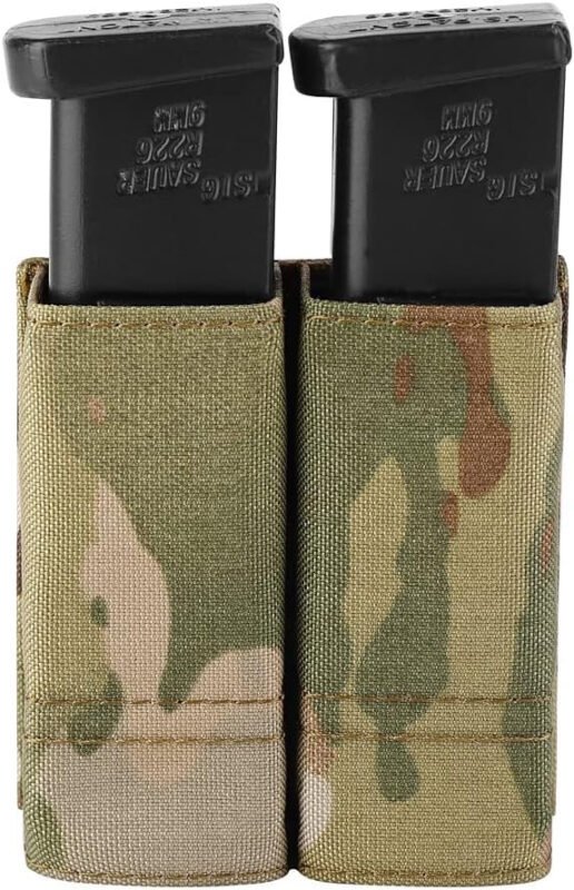 KRYDEX Single/Double Pistol Mag Pouch, Nylon Magazine Pouch 9mm with Quick Release Magazine Pouch Insert