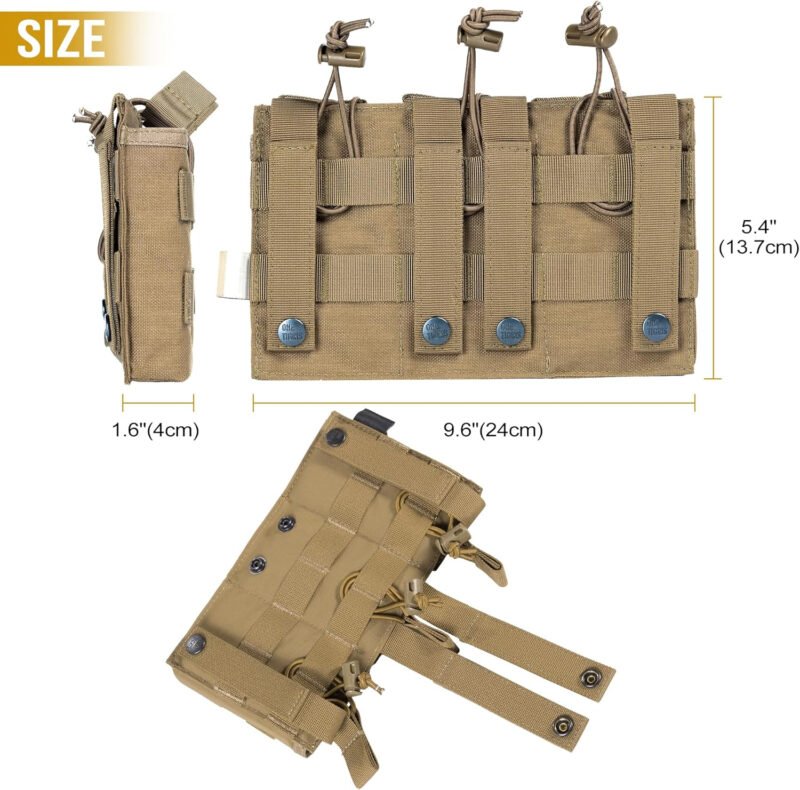 OneTigris Tactical Magazine Pouch Molle Triple Mag Pouches for M4 M16 Pmag g36 .223rem Stanag Lancer l5 Fab Ultimag Hexmag HX