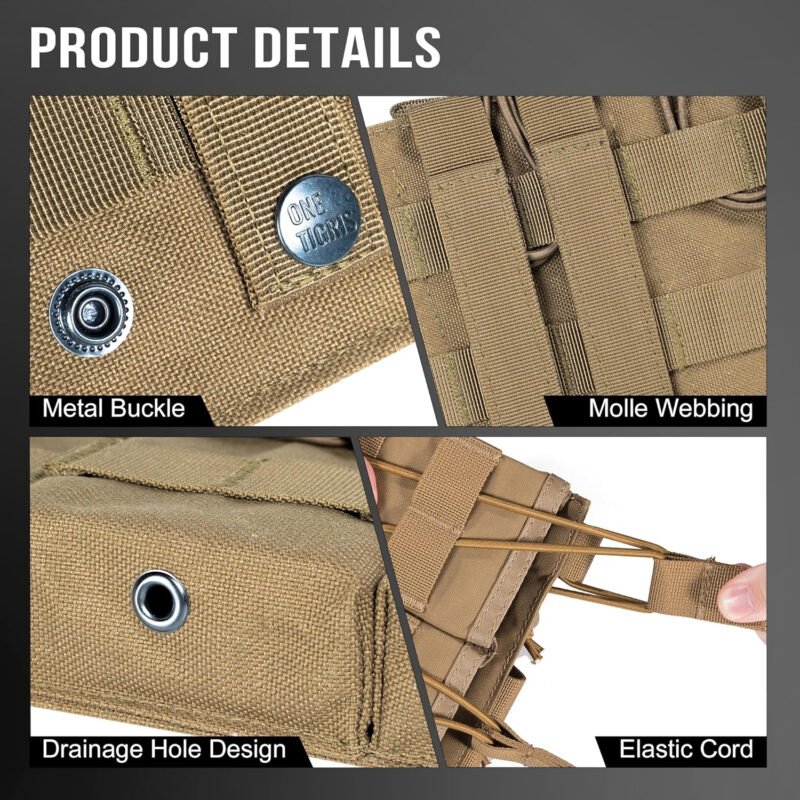 OneTigris Tactical Magazine Pouch Molle Triple Mag Pouches for M4 M16 Pmag g36 .223rem Stanag Lancer l5 Fab Ultimag Hexmag HX