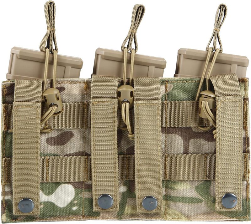 Triple Mag Pouch Open-Top Rifle Mag Pouches and Pistol Magazine Pouches for M4 M16 AK Molle Backpack  Military Gear