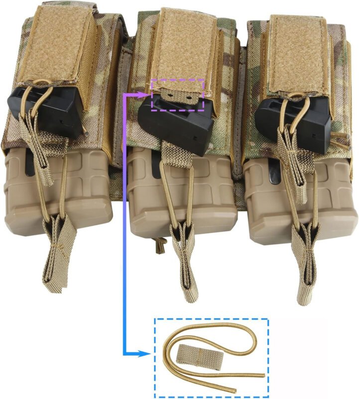 Triple Mag Pouch Open-Top Rifle Mag Pouches and Pistol Magazine Pouches for M4 M16 AK Molle Backpack  Military Gear