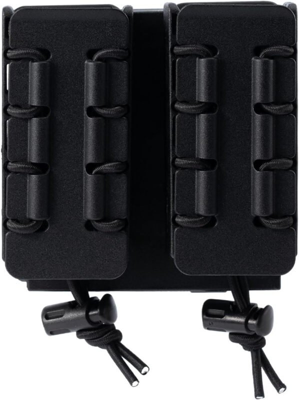Pistol Mag Holder w/Belt MOLLE Rotatable Adjustable Clip 9mm Magazine Holster OWB Mag Pouch fit 2 1/4″ Duty Belt MOLLE Carrier Mount