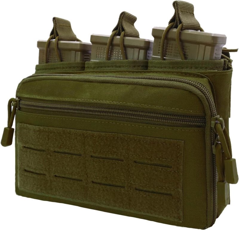 Tactical Mag Admin Pouch Molle Mag Pouch, Open Top Single/Double/Triple Magazine Pouch Holder Carrier for M4 M16 AK AR Glock M1911 92F 9mm Molle Utility Tool Pouch Medical EMT Organizer
