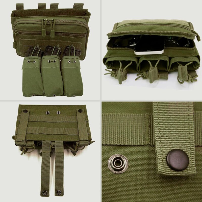 Tactical Mag Admin Pouch Molle Mag Pouch, Open Top Single/Double/Triple Magazine Pouch Holder Carrier for M4 M16 AK AR Glock M1911 92F 9mm Molle Utility Tool Pouch Medical EMT Organizer