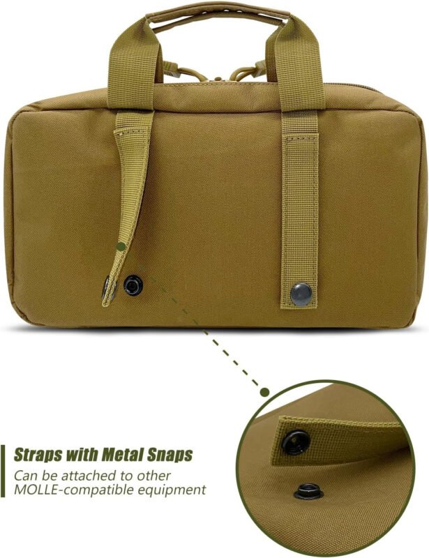 Tactical Pistol Magazine Storage Pouch, Tactical MOLLE Mag Pouch Bag Fits Most Single/Double Stack 9mm .40 .45 Mags for Medium and Large Handguns