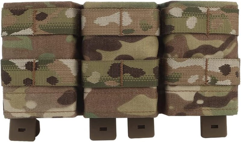 Triple Molle Mag Pouch 5.56 Tactical Open Top M4 M16 Magazine Holder Carrier with Quick Release Magazine Pouch Insert