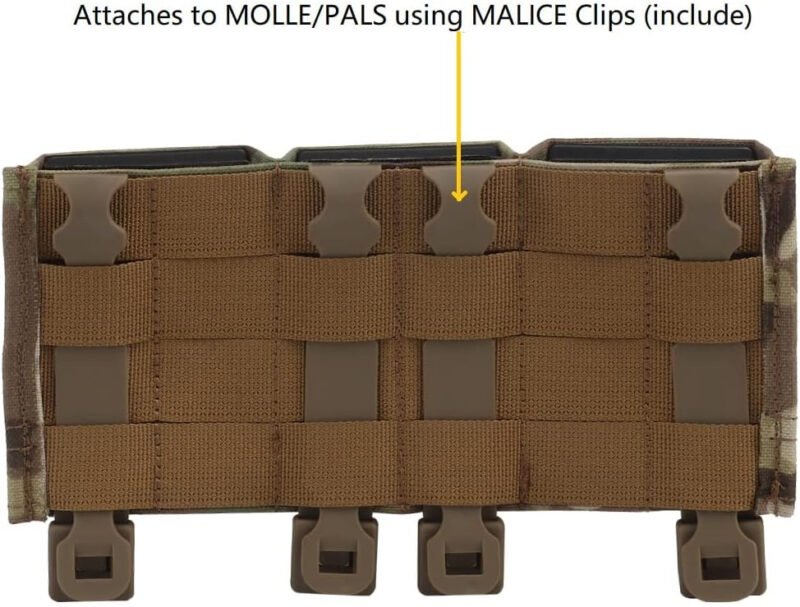 Triple Molle Mag Pouch 5.56 Tactical Open Top M4 M16 Magazine Holder Carrier with Quick Release Magazine Pouch Insert