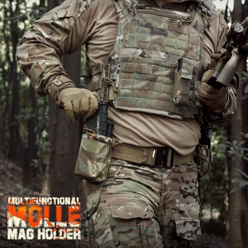 WYNEX MOLLE Double Mag Pouch, Small Tacical GP Mags Holder Compact Radio Pouches Utility EDC Pouch Organizer for Vest/Belt