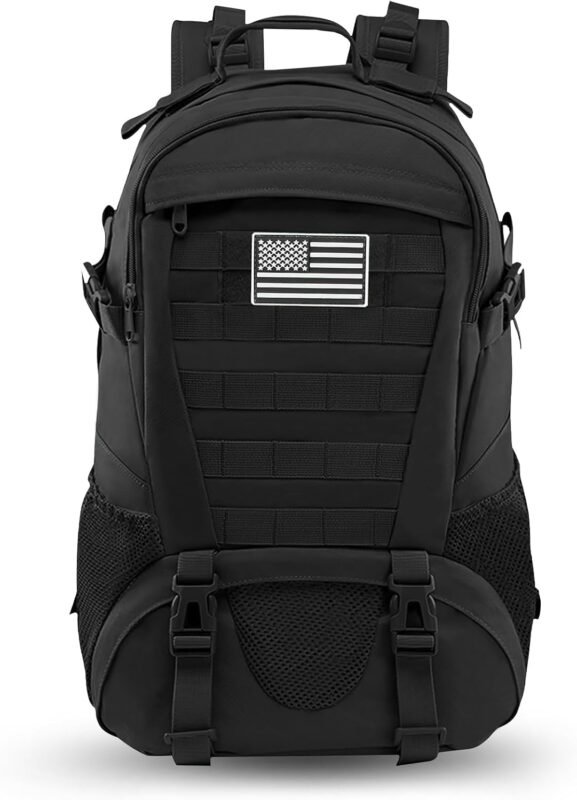 Jueachy Tactical Backpack for Men Hiking Day Pack Molle Military Rucksack Waterproof 30L EDC Bag with USA Flag Patch