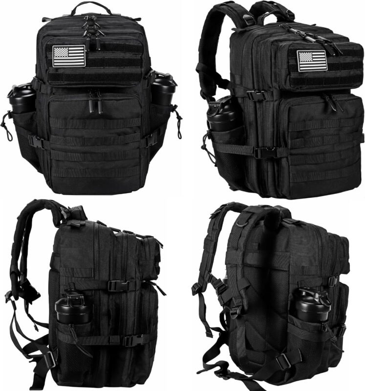 LHI Military Tactical Backpack for Men and Women 45L Army 3 Days Assault Pack Bag Large Rucksack with Molle System