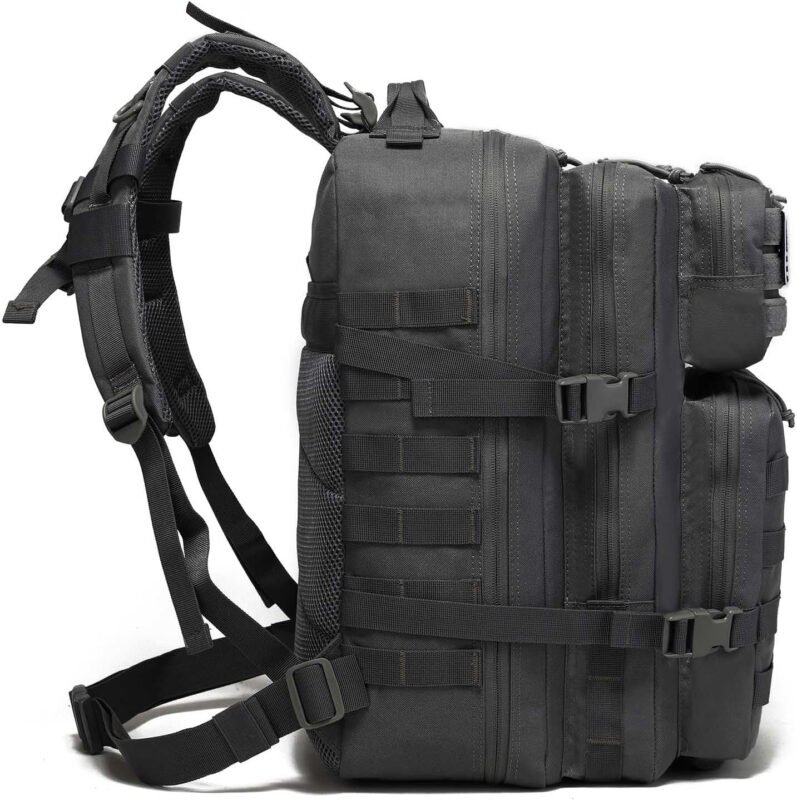 Tactical Backpack for Men Bug Out Bag Army Pack Rucking Backpacks 45L MOLLE Military 3 Day Hiking Rucksack (Black)