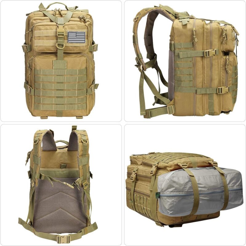 Prospo 40L Military Tactical Shoulder Backpack for Assault Survival Molle Bag Pack Fishing Backpack for Tackle Storage