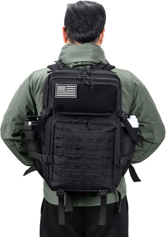 QT&QY 25L/35L/45L Military Tactical Backpack For Men Molle Daypack 3 Day Bug Out Bag Hiking Rucksack With Bottle Holder