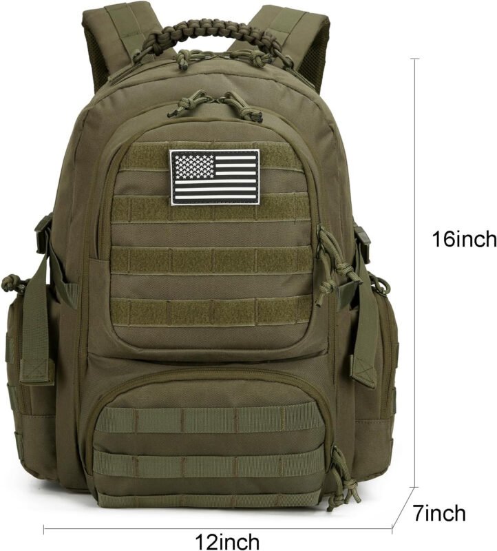 30L Military Tactical Backpack for Men 3 day Assault Pack Molle Daypack Army Hiking Rucksack (Army Green)