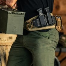 Combat battle belt loaded up for action