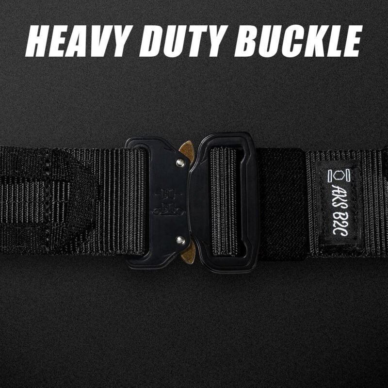 AKS Tactical Belt with Buckle | Molle Belt | Security Utility Belt with Pouch | Heavy Duty Battle Belt