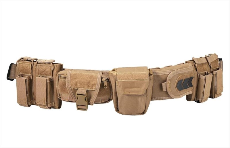 BOMTURN Battle Belt Tactical Belt with Accessories: Duty Belts Law Enforcement Combat  Police Belt with Pouches 7pcs
