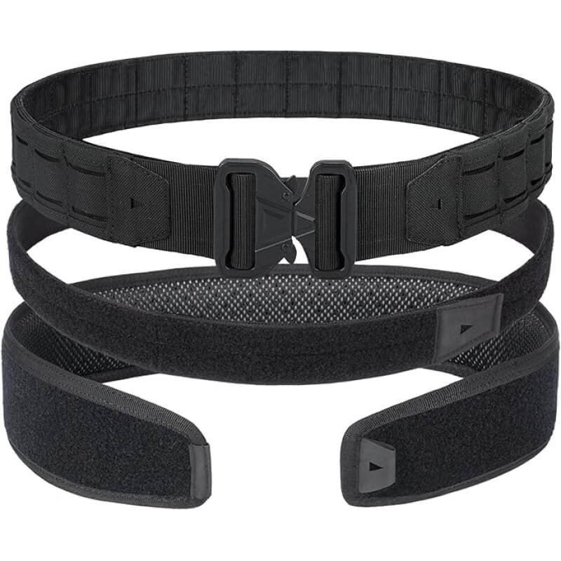 Tactical Belt Battle Men’s EDC Duty Belt with Inner Belt & Anti-slip Belt