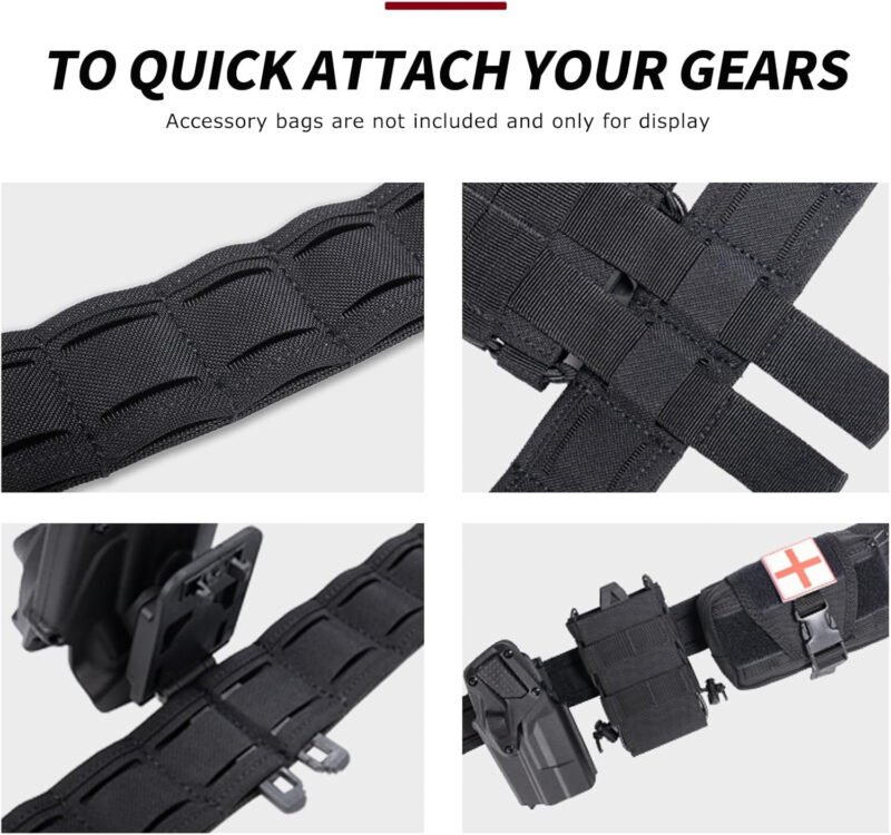 Tactical Belt Battle Men’s EDC Duty Belt with Inner Belt & Anti-slip Belt