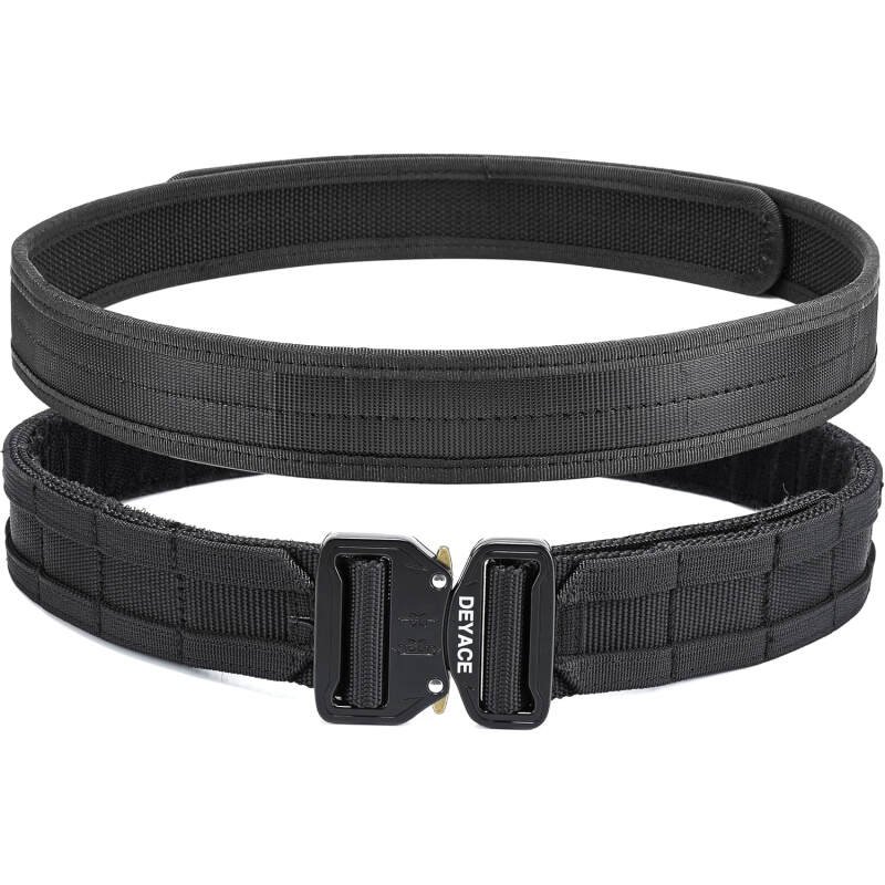 Quick Release Battle Belt, 1.75” Tactical MOLLE Heavy Duty Belt and 1.5” EDC Inner Belt for Law Enforcement, Shooter