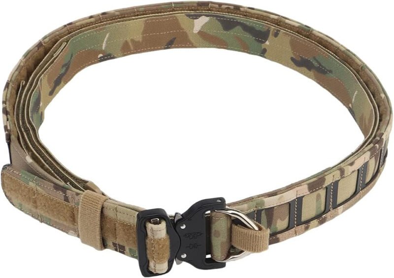 Quick Release Tactical Belt for Men, Military Hiking Nylon Web Work Belt Battle Outer Belt with Inner Belt