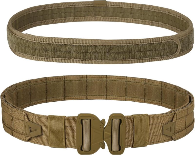 Tactical Belt Battle Law Enforcement Molle  Duty Belt Quick-Release with Pouches 8 in 1