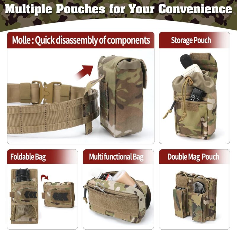 TWS 5 in 1 Quick Release Tactical Combat Heavy Duty Belt For Battle