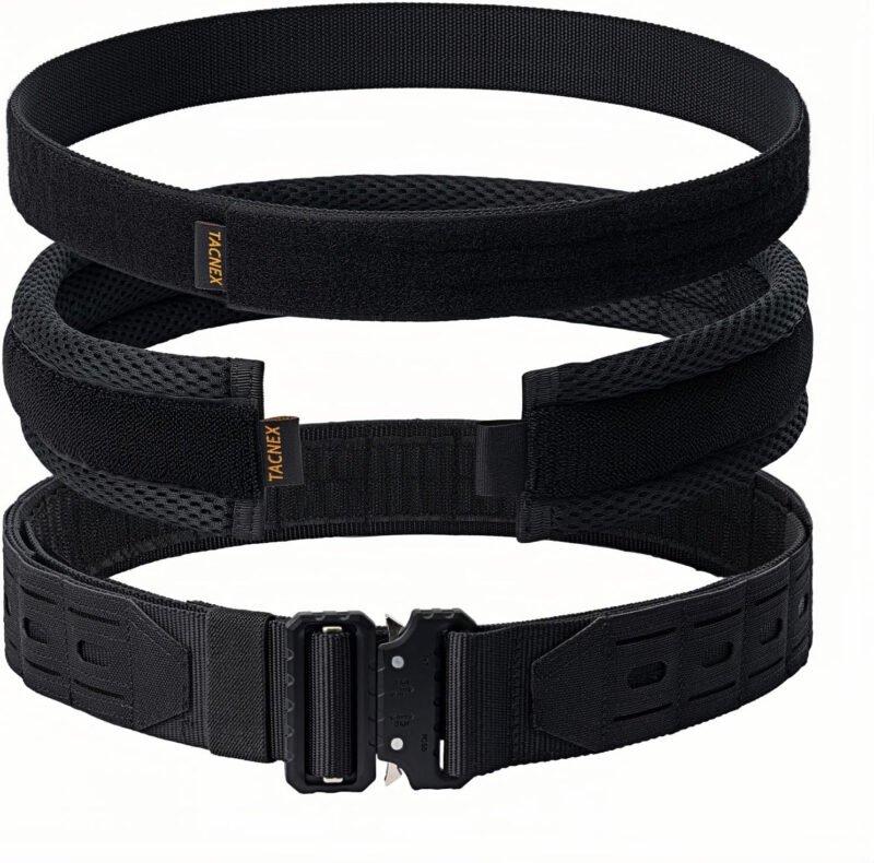 Tactical Battle Belt 2″ Quick Release MOLLE Combat Range Belt with 2 1/3″ Back Pad 1.5″ Underbelt
