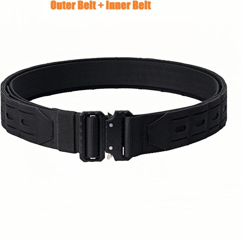 Tactical Battle Belt 2″ Quick Release MOLLE Combat Range Belt with 2 1/3″ Back Pad 1.5″ Underbelt
